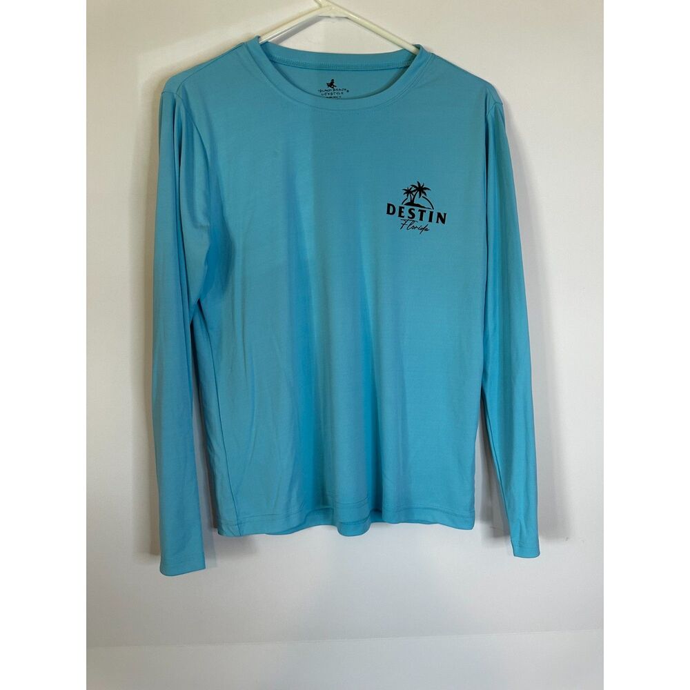 Island Beach Lifestyle Destin Florida Women’s XL Blue UPF 50+ Long Sleeve Shirt